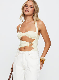 Emeraylde Halter Bodysuit Baby Yellow