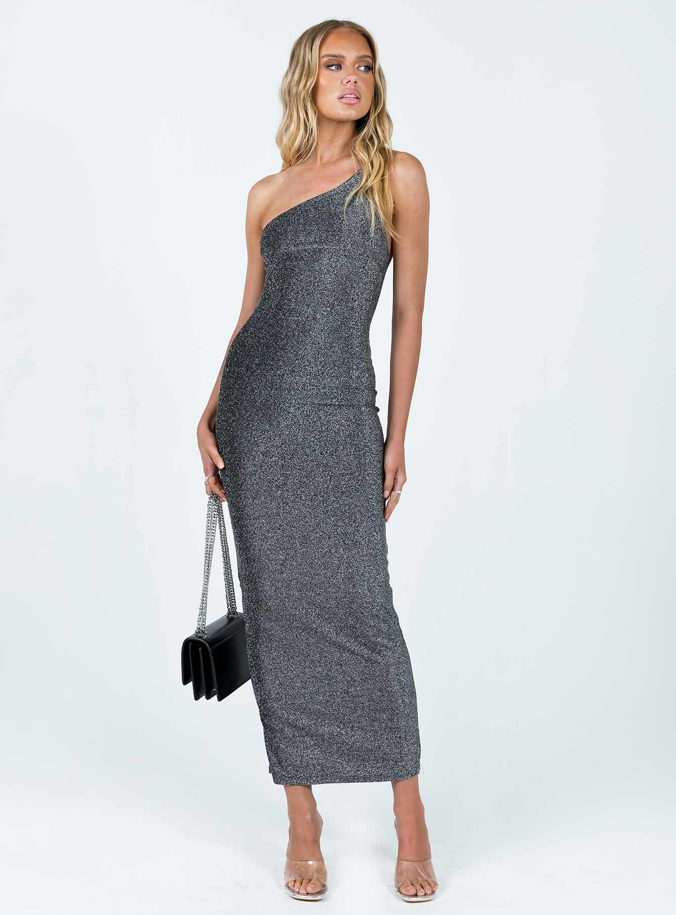 product Princess Polly High Neck  Vee Midi Dress Grey