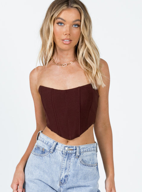 product Princess Polly Sleeveless Square Neck  Carlie Top Brown