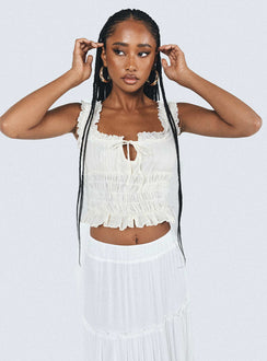 Penton Top Ivory Sleeveless Plunger 