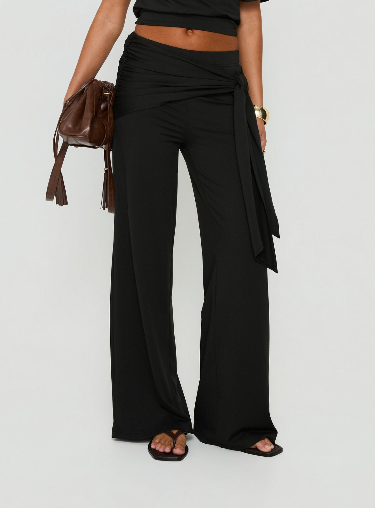 Hadlia Tie Waist Pants Black