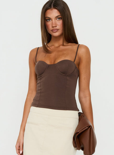 Anataza Underwire Top Brown