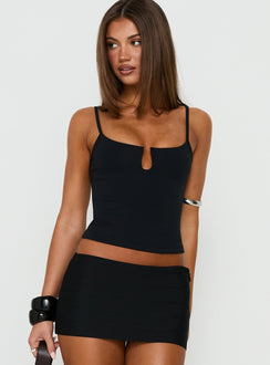 Daily Define Keyhole Cinched Tank Top Black