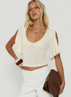Marenn Split Sleeve Top Cream