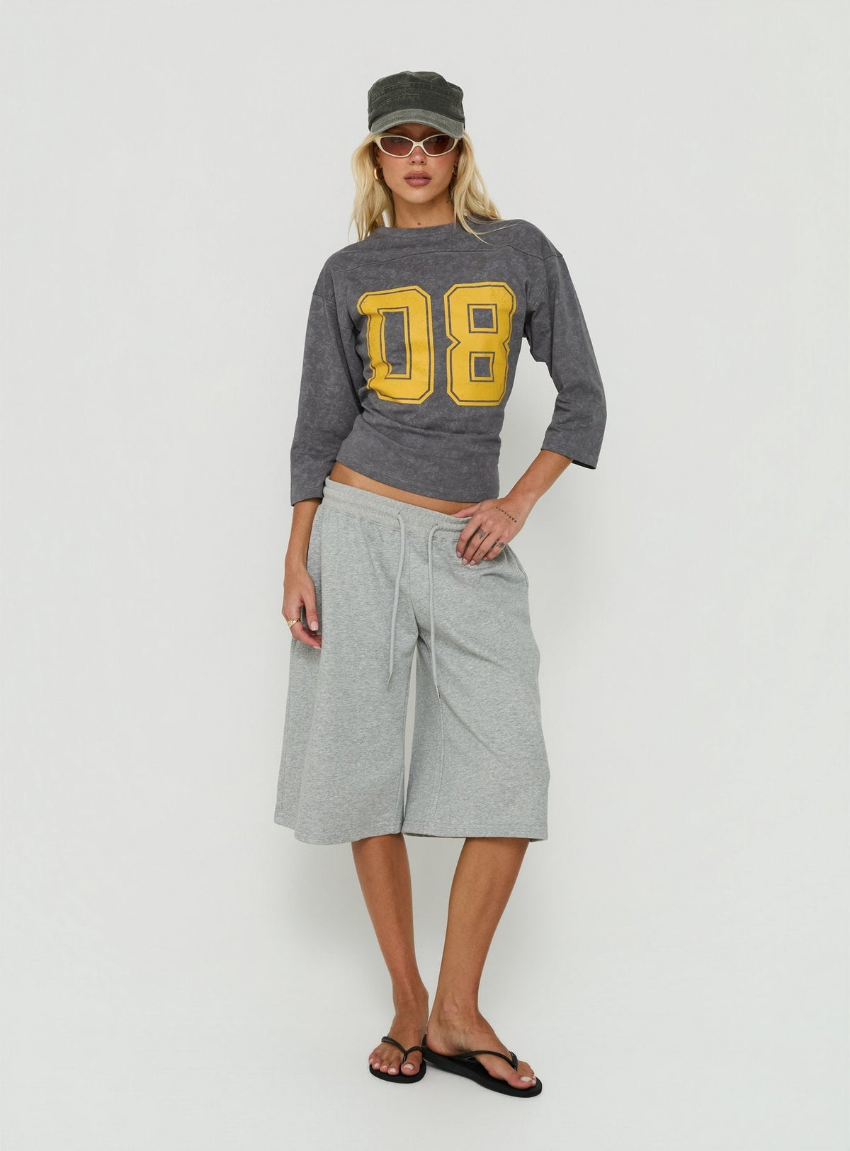 City 3/4 Sleeve Graphic Tee Grey / Yellow