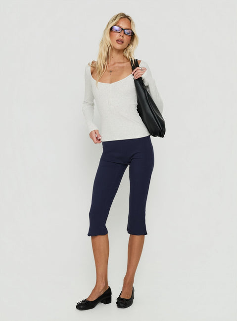 Baseline Rib Capri Pants Navy