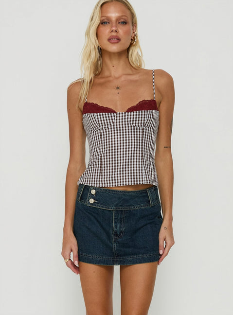 Ladena Mid Rise Double Button Mini Skirt Raw Denim