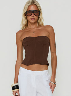 Nolla Strapless Structured Top Chocolate