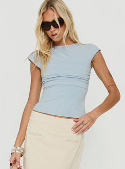 Aeriell Draped Top Blue