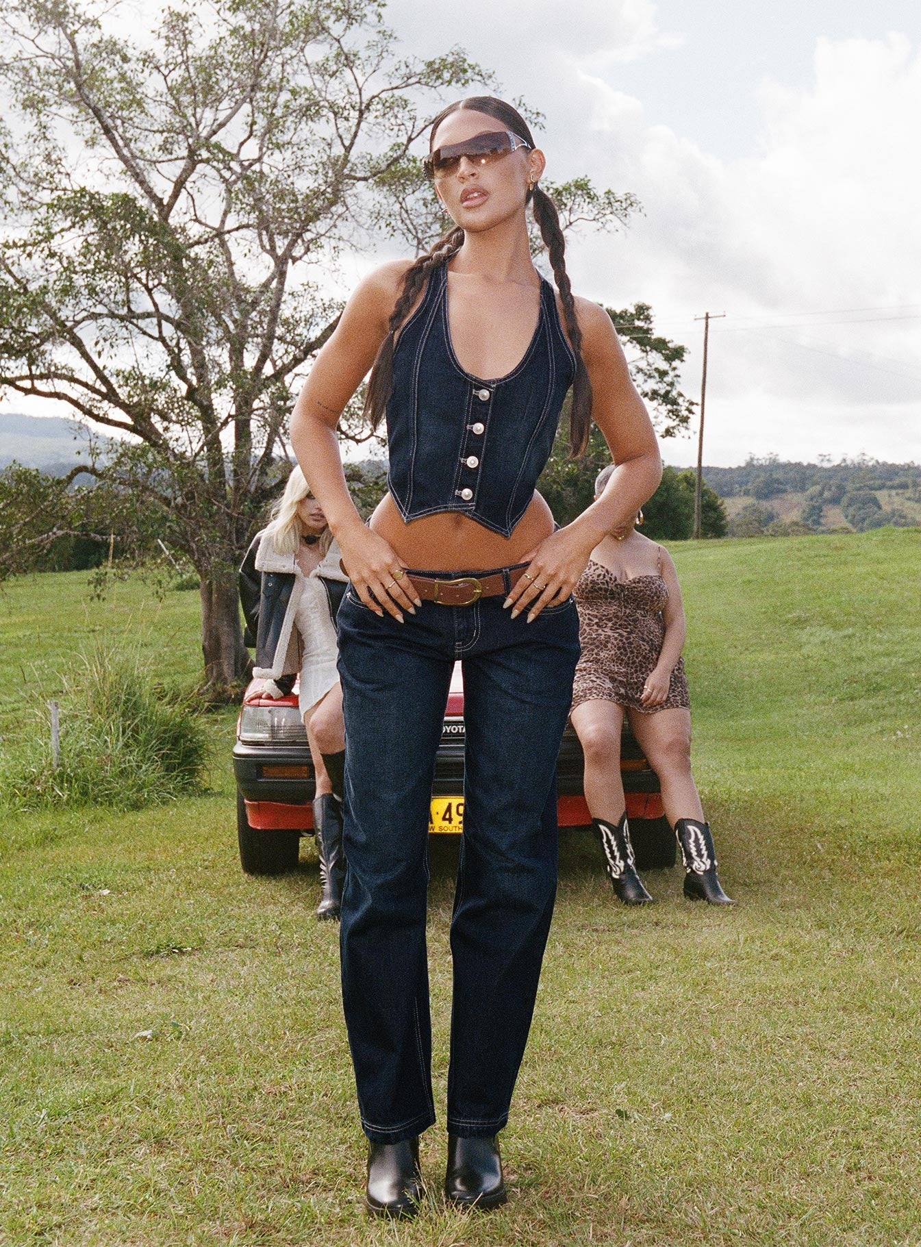 product Princess Polly Low Rise Jeans  Willson Mid Rise Jeans Dark Wash Denim