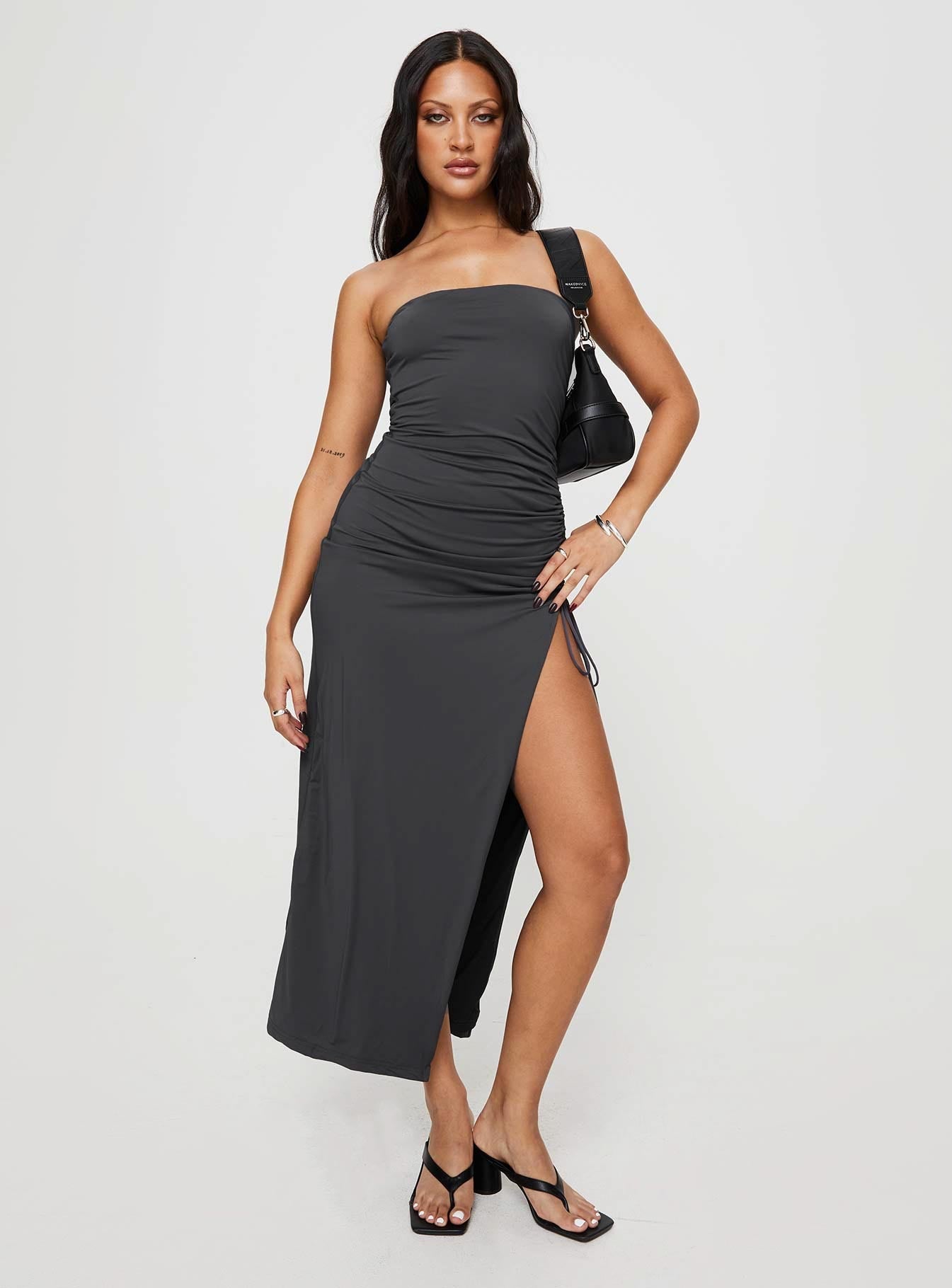 product Princess Polly Asymmetric Neckline  Caprani Maxi Dress Grey