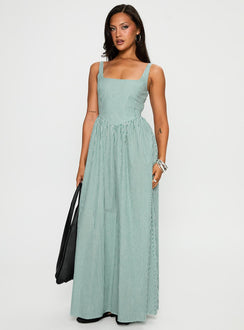 Cartmel Maxi Dress Green / White