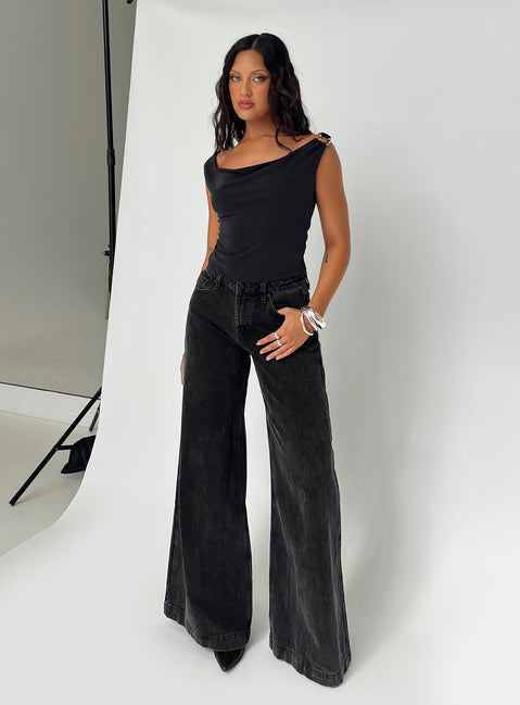 Toby Low Rise Baggy Jeans Charcoal