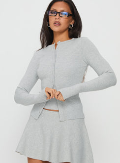 Juni Long Sleeve Knit Top Grey Marle