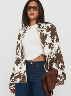 Another Life Zip Through Jacket Cow