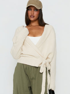 Briee Wrap Cardigan Cream
