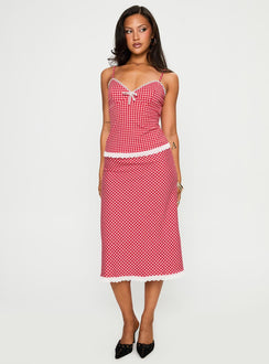 Love In London Set Red Check