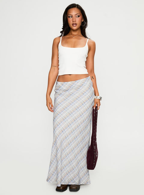   front view of model wearing Princess Polly Quianna Maxi Skirt Multi Maxi 