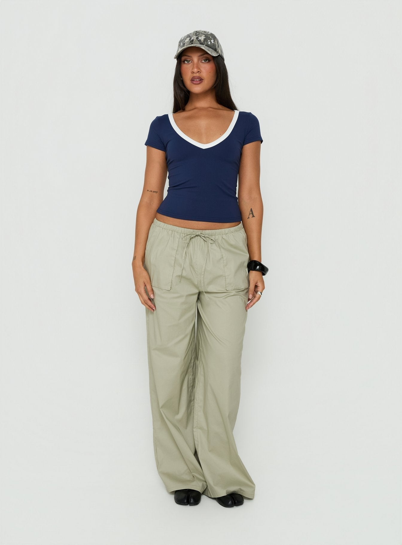 Toren Drawstring Straight Leg Pants Stone