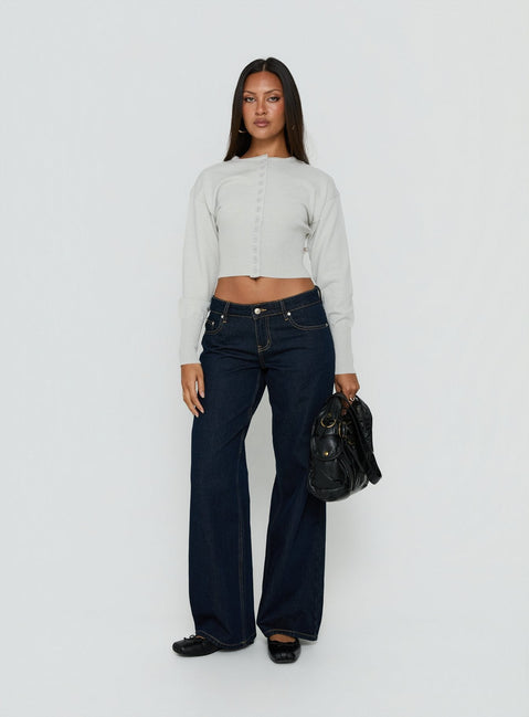 Featuring the Emerina Cinched Button Down Cardigan Grey womens jumpers with short length product Princess Polly
