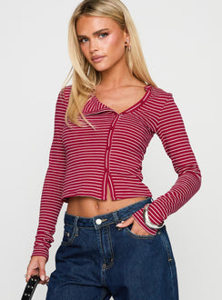 Passoni Long Sleeve Top Red / White Stripe