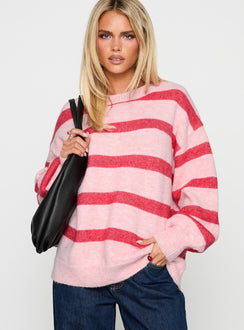 Places To Go Knit Sweater Red / Pink