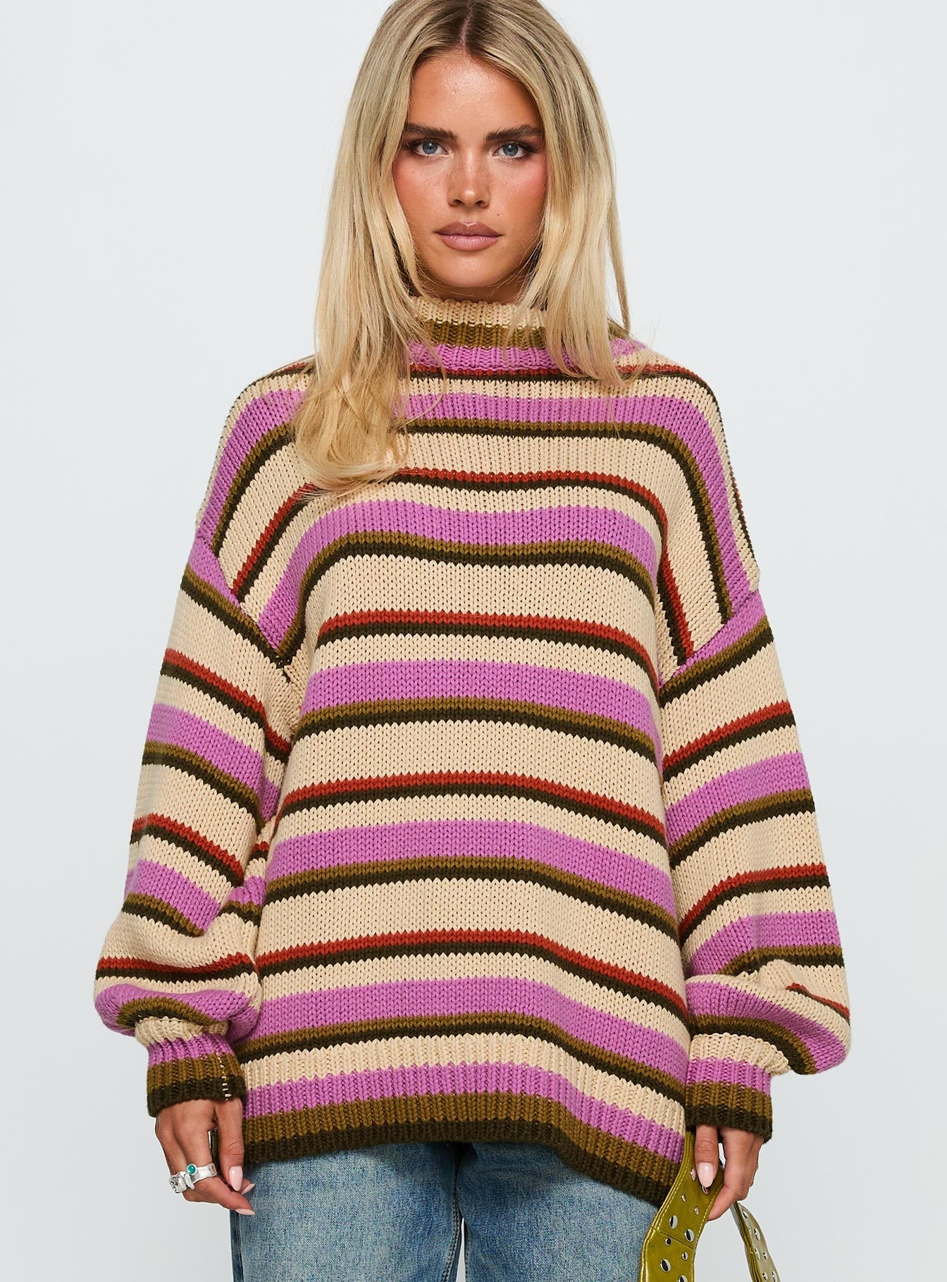 Got The Music Knit Sweater Multi Stripe