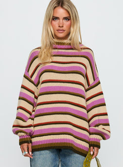 Got The Music Knit Sweater Multi Stripe