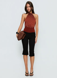 Rania Top Polka Burnt Red