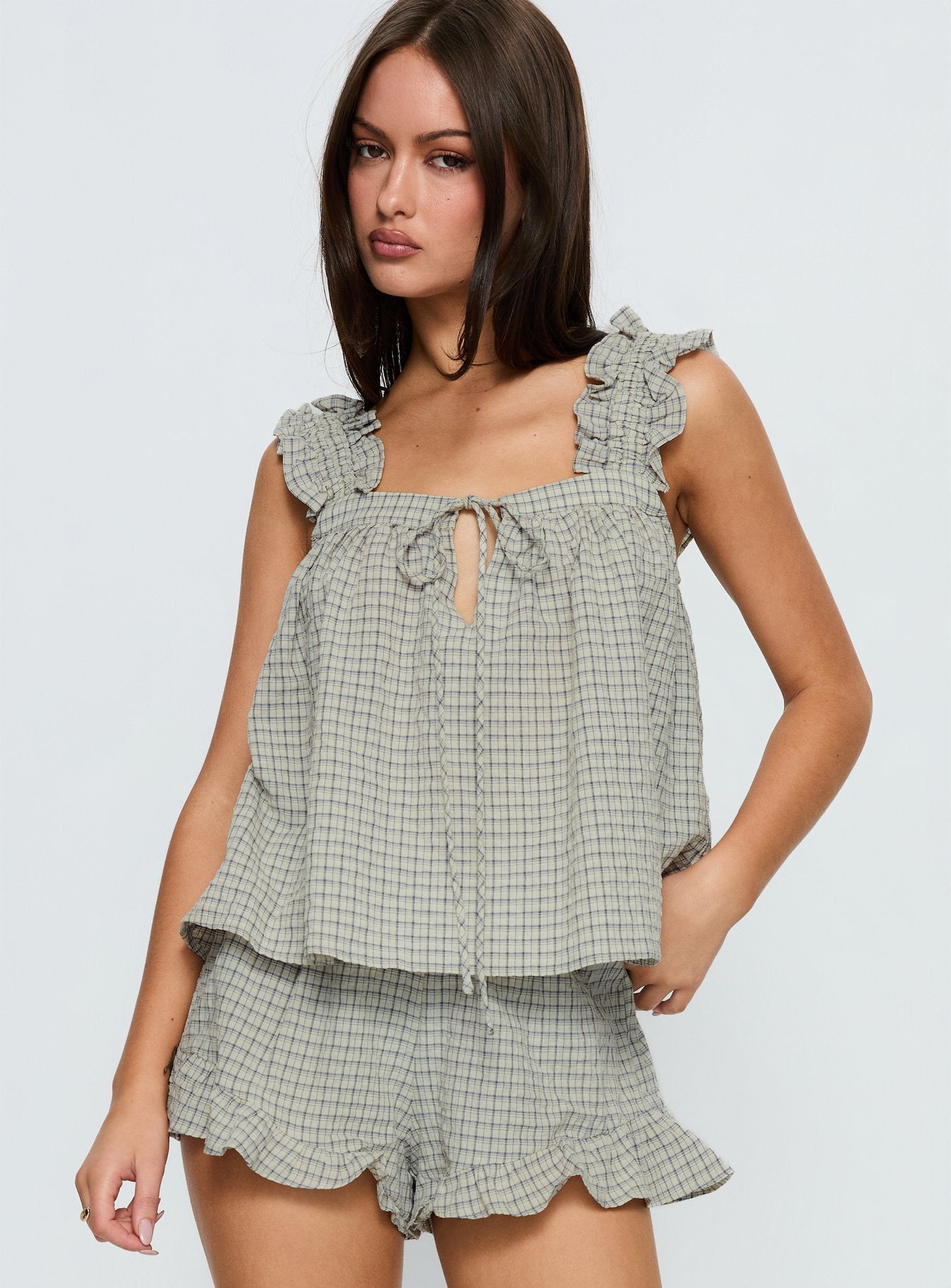 Santabelle Frill Top Check
