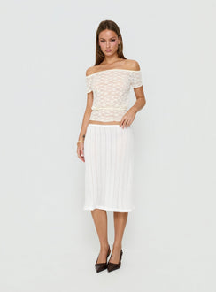 Featuring the Coralyne Pointelle Midi Skirt White womens-skirts in midi length product Princess Polly