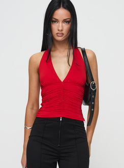 Temptress Halter Top Red