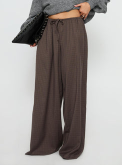Bungala Oversized Relaxed Pant Brown Check Petite