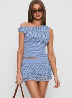 Ready To Party Frill Skort Blue / Polka