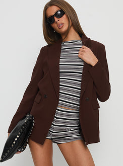 Katrice Oversized Blazer Chocolate