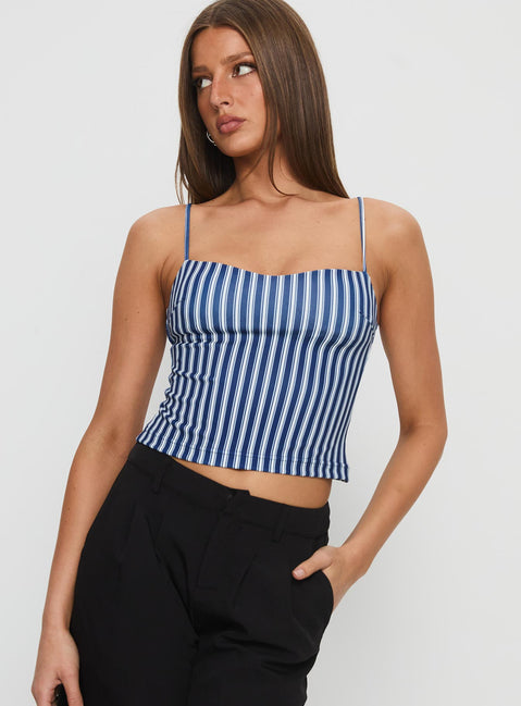 Evanda Top Blue Stripe