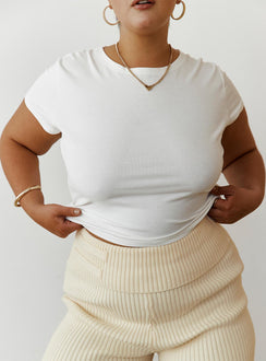 product Princess Polly Short Sleeves Crew Neck  Lex Top White Curve