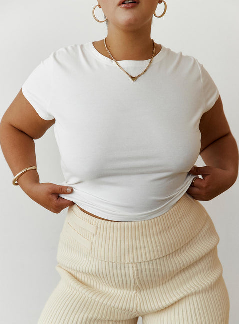 product Princess Polly Short Sleeves Crew Neck  Lex Top White Curve