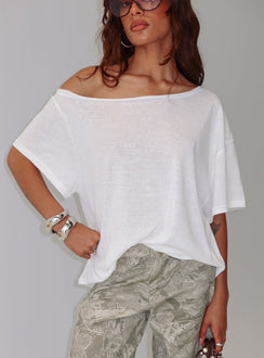 Winny Off Shoulder Tee White