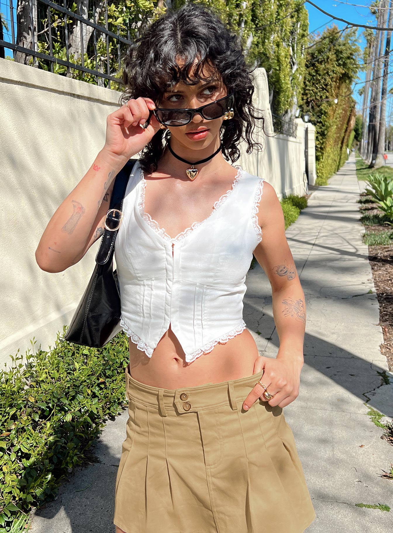 product Princess Polly Sleeveless V-Neck  Silvanna Top White