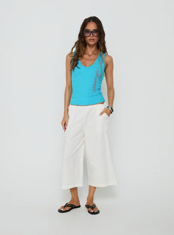 Lunea Concealed Waistband 3/4 Pant White