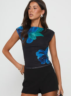 Nova Top Blue Floral