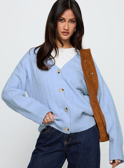 Come Back Soon Knit Cardigan Blue