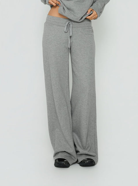 Dodie Wide Leg Pants Dark Grey Marle