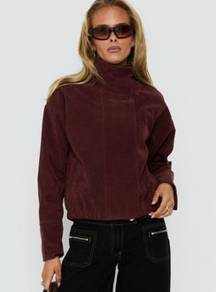 Tayne Funnel Neck Jacket Burgundy