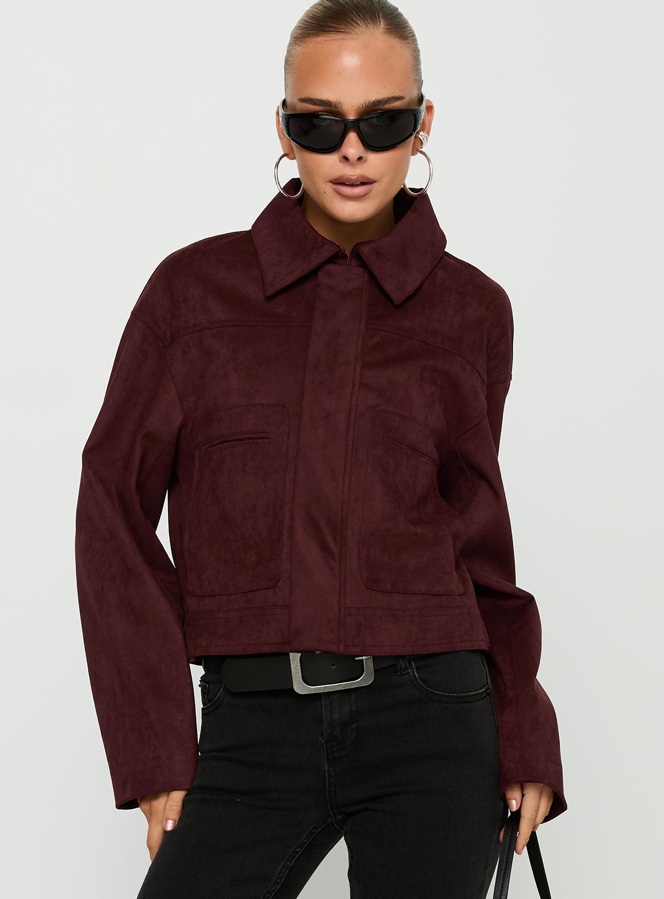Macquarie Faux Suede Jacket Currant