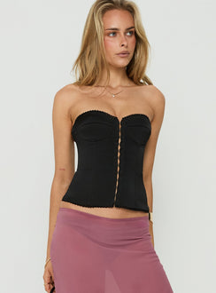 Jazzy Strapless Corset Top Black
