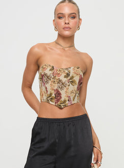 Wilsone Strapless Bustier Top Multi