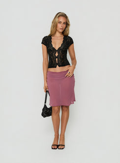 Gracielah Lace V Neck Top Black