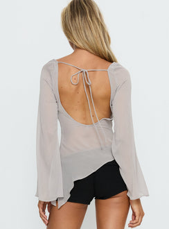 Esmaria Long Sleeve Flared Top Slate